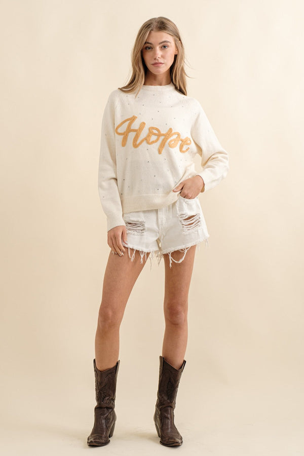 Hope Graphic Pullover Sweater