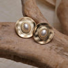 Vintage gold pearl earrings
