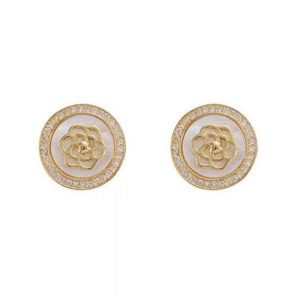 Camellia flower earrings