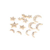 Half moon and star earrings set